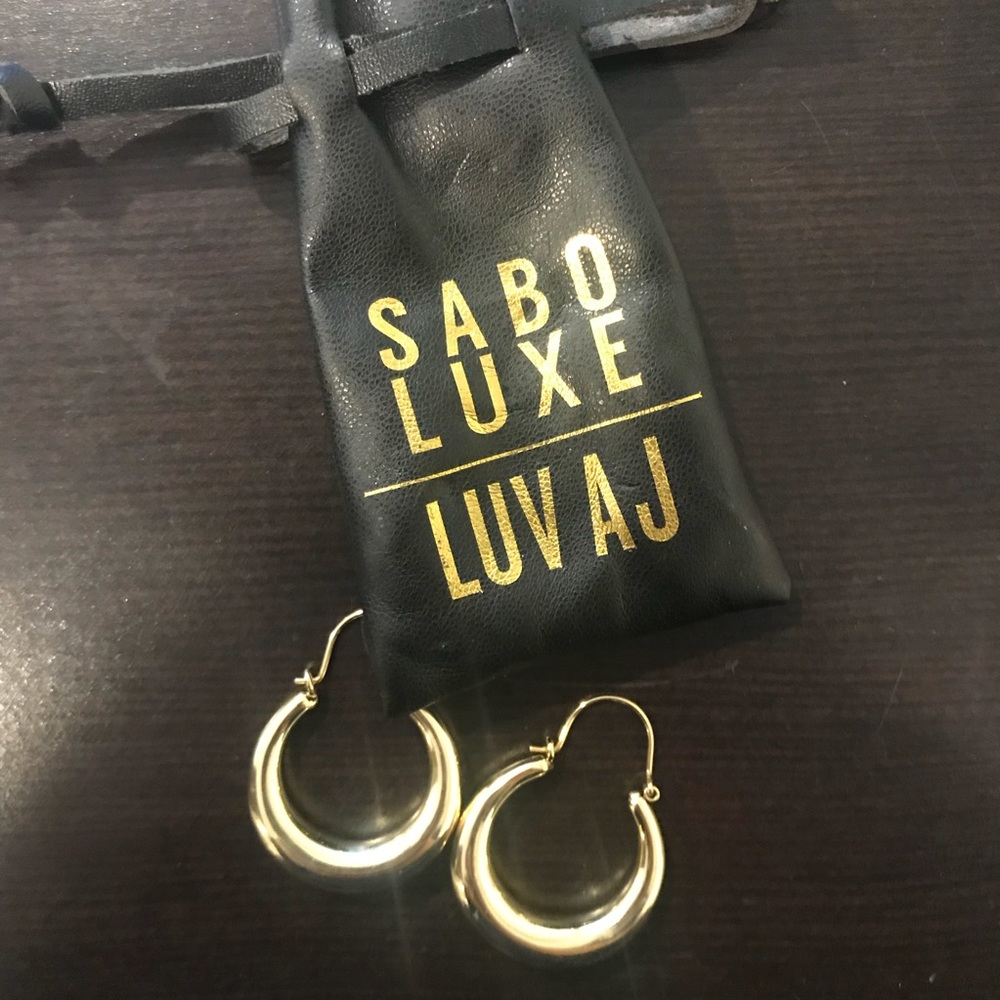 Luv AJ Martina tube hoops in gold